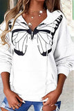 Fashion Casual Print Patchwork Hooded Collar Tops(6 colors)