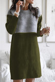 Vestidos de manga comprida com decote em O da moda (5 cores)