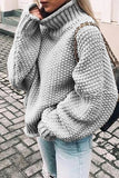 Suéteres casuales de cuello alto de retazos lisos de moda (14 colores)