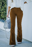 Pantalones de color sólido con cintura alta y corte de bota de moda (6 colores)