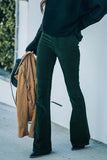 Calças modernas com corte de bota de cintura alta e cor sólida (6 cores)