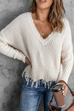 Suéteres lindos com borla e decote em V da moda (8 cores)
