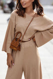 Fashion Off the Shoulder Long Sleeve Two Pieces(3 Colors)