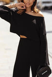 Fashion Off the Shoulder Long Sleeve Two Pieces(3 Colors)