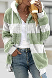 Casual Color Block Patchwork Hooded Collar Outerwear(12 Colors)