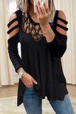 Casual Solid Patchwork Hot Drill O Neck Tops(8 Colors)