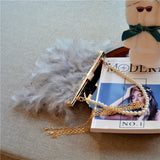 Bolsos de perlas con cadenas de plumas de retazos de fiesta diaria