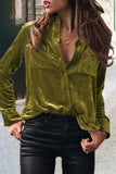 Blusas con cuello camisero de color liso y hebilla elegante (11 colores)