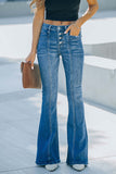 Casual Street Solid Patchwork Cintura Média Corte Bota Jeans Jeans