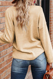 Suéteres casuais de cor sólida com decote em V (4 cores)