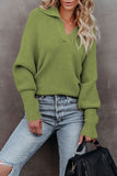 Suéteres elegantes com gola aberta de cor sólida (7 cores)