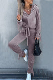 Elegant Hooded Collar Long Sleeve Two Pieces