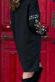 Vestidos de falda de un paso con cuello redondo y retazos informales (4 colores)