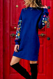 Casual Patchwork Patchwork O Neck One Step Skirt Dresses(4 Colors)