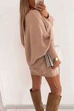 Daily Elegant Solid Color O Neck One Step Skirt Dresses