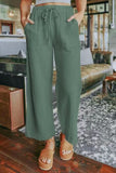 Pantalones casuales de pierna ancha con cintura media recta Frenulum (3 colores)