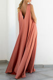 Vestidos sexy elegantes de cor sólida com decote em V e linha (3 cores)