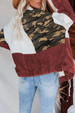 Prendas de abrigo informales con cuello vuelto y hebilla con borlas y estampado de camuflaje (4 colores)