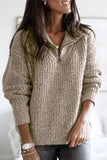 Suéteres casuales con cuello con cremallera y cremallera sólida (6 colores)