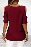 Camisetas informales sencillas y asimétricas con cuello redondo (6 colores)