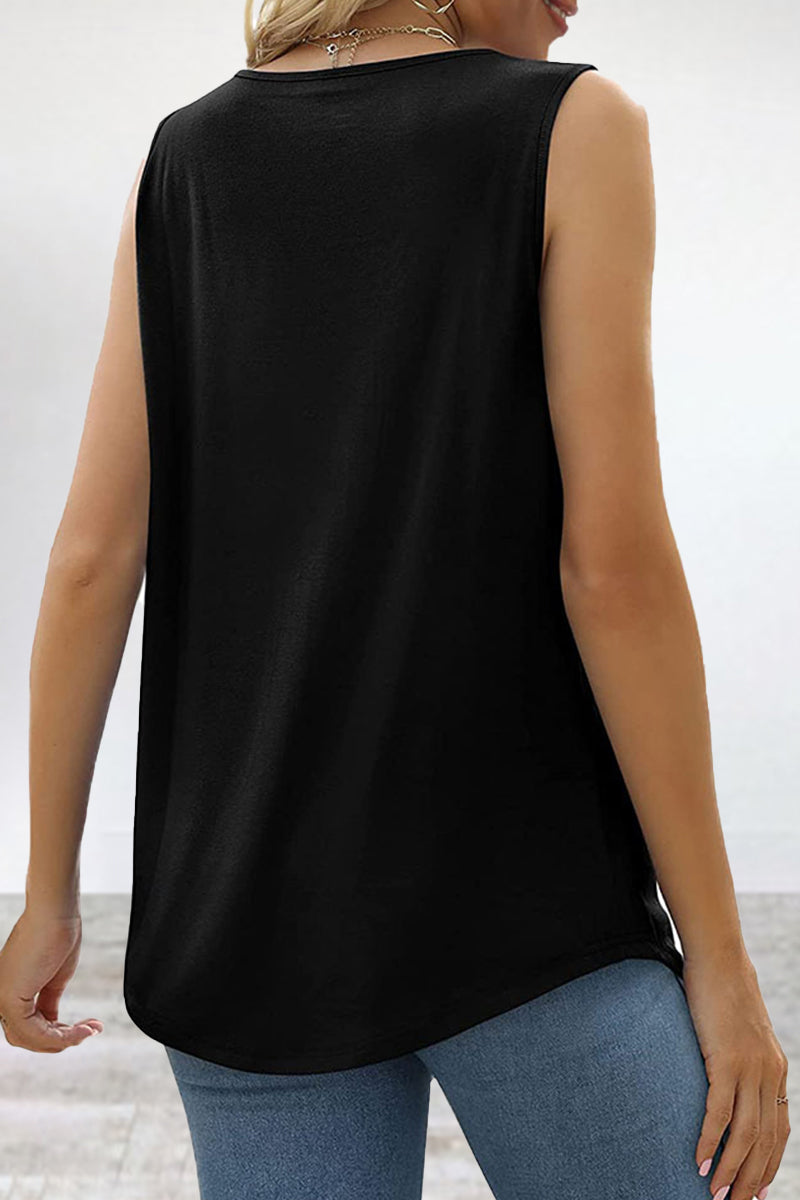 Casual Street Solid Fold Square Collar Tops