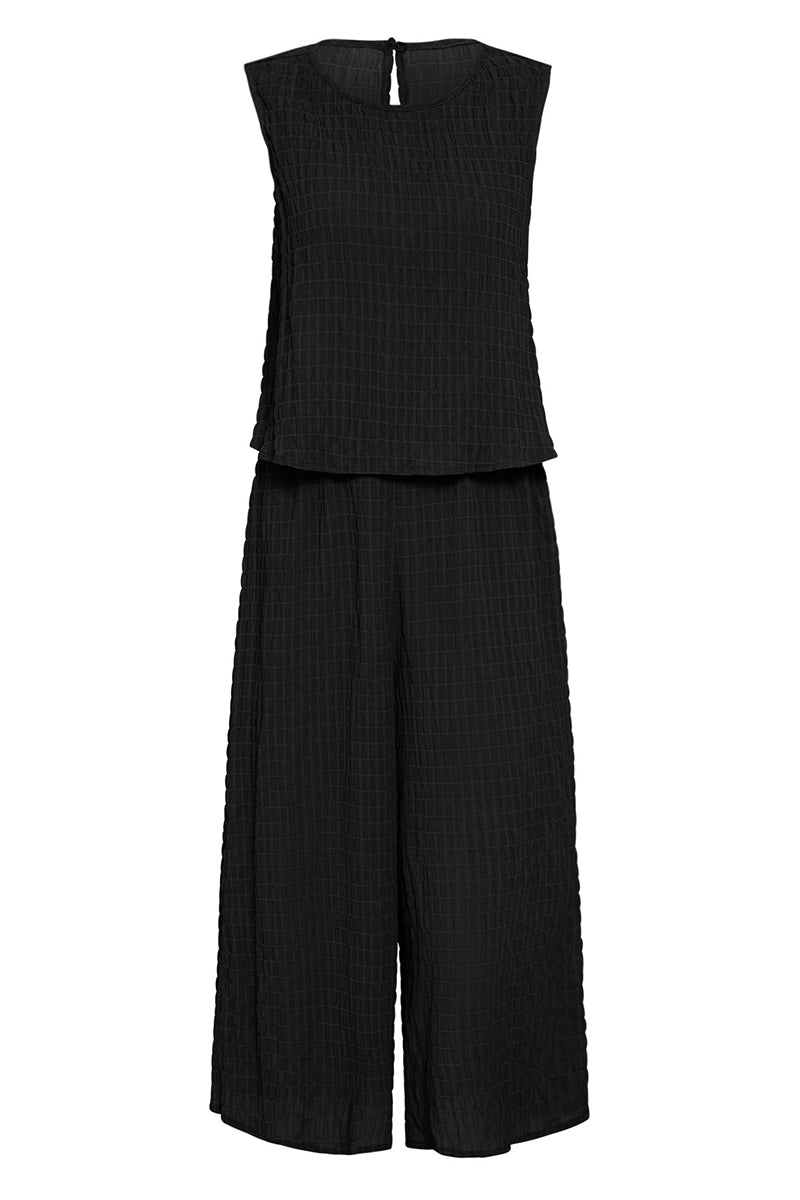 Casual Vacation Simplicity Solid Fold O Neck Loose Jumpsuits(3 Colors)