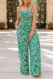 Sweet Print O Neck Sleeveless Two Pieces(3 Colors)