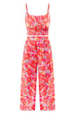 Sweet Print O Neck Sleeveless Two Pieces(3 Colors)