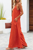 Casual Solid Color V Neck Loose Jumpsuits(6 Colors)
