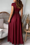 Elegant Solid Slit V Neck Evening Dress Dresses(7 Colors)