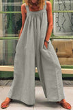 Casual Daily Solid Square Collar Loose Jumpsuits(5 Colors)