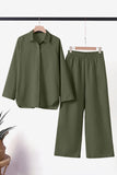 Casual Street Solid Solid Color Turndown Collar Long Sleeve Two Pieces(3 Colors)
