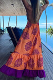 Sexy Vacation Print Backless V Neck Beach Dress Dresses(3 Colors)