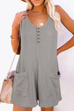 Casual Street Solid Pocket Buttons V Neck Loose Jumpsuits(6 Colors)