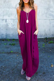Casual Street Solid Pocket V Neck Sling Dress Dresses(5 Colors)
