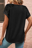 Camisetas con cuello en V y botones de encaje estampados (5 colores)