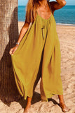 Casual Simplicity Solid Solid Color V Neck Loose Jumpsuits(6 Colors)
