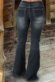 Casual Street Rayas Make Old Jeans de mezclilla regulares de cintura media