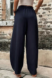 Pantalones de color sólido Harlan sueltos de cintura alta con bolsillo sólido diario informal (11 colores)