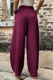 Pantalones de color sólido Harlan sueltos de cintura alta con bolsillo sólido diario informal (11 colores)