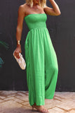 Casual Simplicity Solid Color Strapless Loose Jumpsuits(3 Colors)