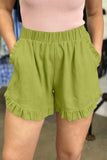 Pantalones informales de color sólido con pierna ancha y cintura alta holgados con bolsillo liso informal