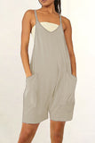 Casual Daily Solid Pocket V Neck Loose Jumpsuits(8 Colors)