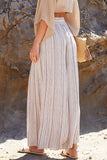 Casual Vacation Solid Patchwork Loose High Waist Wide Leg Solid Color Bottoms
