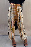 Pantalones informales con estampado geométrico y patchwork sueltos de cintura media Harlan Patchwork