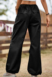 Casual Street Solid Pocket Loose High Waist Straight Solid Color Bottoms