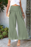 Casual Solid Fold Loose High Waist Wide Leg Solid Color Bottoms(8 Colors)