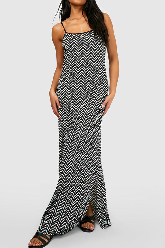 Sexy Casual Geometric Print Backless Sling Dress Dresses