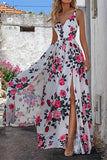 Sexy Elegant Floral Patchwork V Neck Printed Dresses(4 Colors)