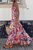 Vestidos casuais elegantes com estampa floral em patchwork